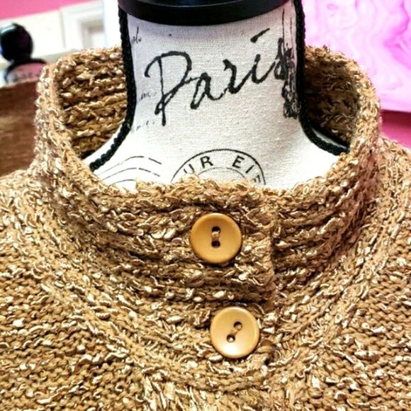 Juli 💛🤎 Gold High Neck Sweater Top Blouse Shirt - Picture 5 of 11